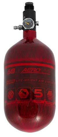 HK Army Aerolite HPA Air System - 68ci/4500psi Lightweight Carbon Fiber Tank with 800psi Regulator for Paintball & Airsoft Gear - Red