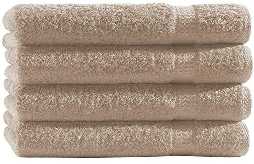 Top Fuel Fashion 4er Pack Gästetuch Elegance 18038 Handtuch 30x50 cm Frottier Baumwolle beige (beige)