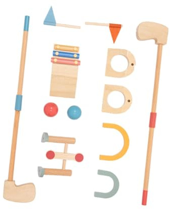 AMSLSIU Set da golf educativo in legno per bambini, palline da golf per bambini, giocattoli divertenti, regalo per piccoli atleti, set di gioco per, può