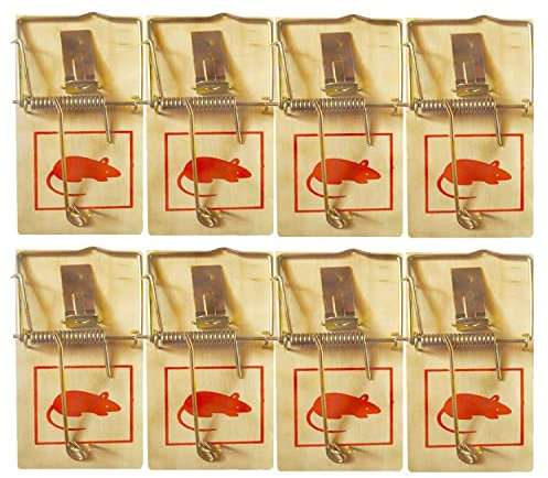FERRIS 8pk Wooden Mouse Traps – Quick & Effective Rodent Control – Traditional Little Nipper Traps, Strong, Durable & Reusable – Perfect for Home, Office, & Indoor Use