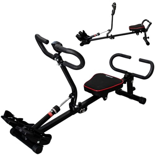 Bonplus BP Máquina de Remo Ajustable, HydraFit Rower, Remo Multifuncional, 12 Niveles de Resistencia, Contador Incluido, Sistema Hidráulico, 3 Niveles de Intensidad, Plegable