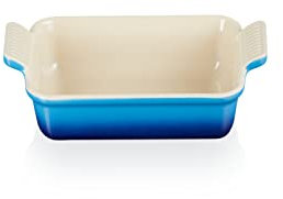 Le Creuset Rechteckige Auflaufform Tradition aus Steinzeug, 26 cm, 2.4 Liter, Azure, 71102262200001