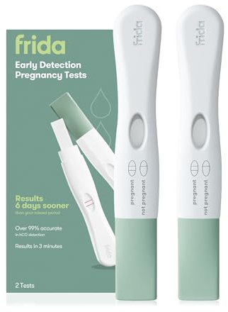 Frida Fertility Early Detection Pregnancy Tests | Easy at Home Pregnancy Tests, Over 99.9% Accurate HCG Test Strips, Early Results, Quick + Easy to Use | 2 Count