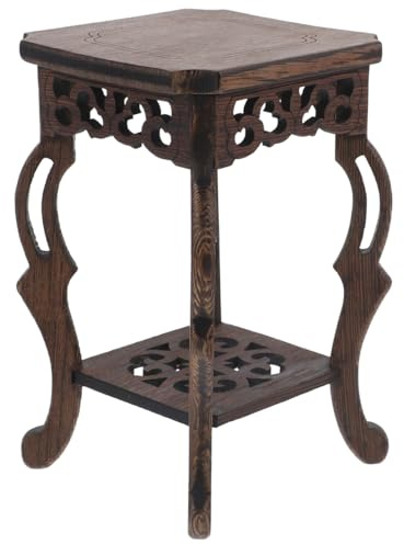 Yardwe Sgabello da scrivania in legno per piante in vaso in legno antico sgabello vintage per vaso per piante alzata tavolo per acquario supporto per mobili orientali supporto per vasi di fiori cinesi