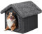 PillowPrim Haustierhütte Hundehaus Höhle Hundehütte Katzenhütte Hundehöhle Katzenhaus Hundekissen Katzenkissen Flauschiges Haus, Schwarz, 38x44x45 cm