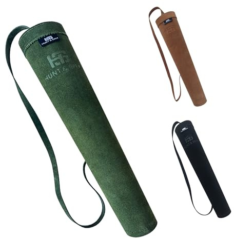 Hunt & Seek Cow Suede Leather 17-inches Back/Shoulder Arrow Quiver for Archery Hunting (Green)