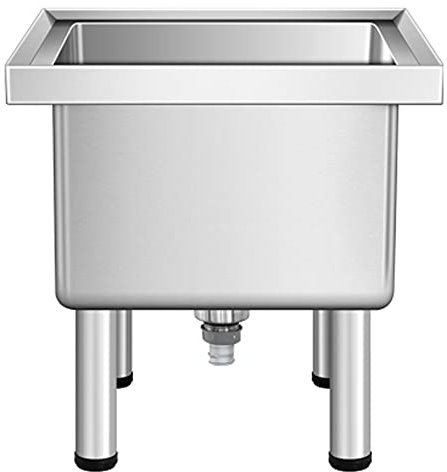 YJKKZQLB Évier de Service de Balai à Franges en Acier Inoxydable à Montage au Sol, évier de Magasin Robuste et Commercial, évier Utilitaire pour Balcon, Station de Lavage, cuve à Linge