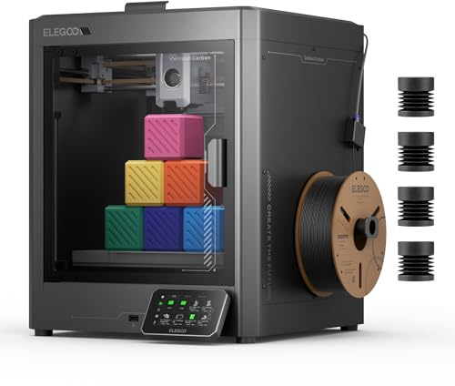 ELEGOO Centauri Carbon 3D-Drucker, CoreXY 500 mm/s Hochgeschwindigkeitsdruck mit automatischer Kalibrierung, 320°C Düse und integrierter Kamera, sofort einsatzbereit, 256×256×256 mm Druckvolumen