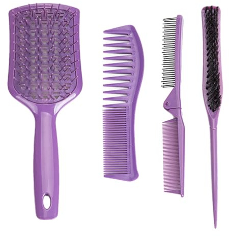 Kit portátil para el cuidado del cabello, cepillo de peinado desenredante, herramienta de masaje plegable, accesorios de aseo multifuncionales, juego para niñas, cuidado de belleza para mujeres, salón