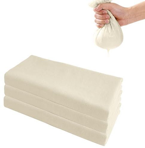 SZWLJ 3 piezas de paño filtrante de 50x50 cm y 100 mallas, ideal con ‌cuajo para hacer queso‌ y como ‌colador de tela‌ para cocinar, hornear, filtrar y reutilizar.