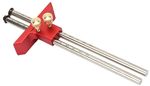 Fafeicy Regla de Marcado Doble Cabeza Acero Inoxidable para Carpinteros Profesionales - Herramienta Profesional de Marcado de Madera con Calibre Preciso