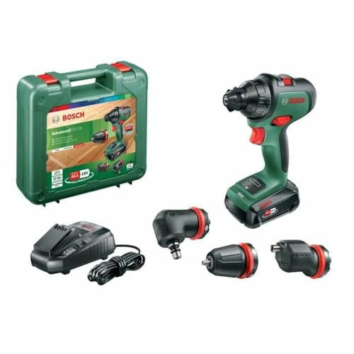 Bosch Akkuschrauber AdvancedDrill 18 Set (mit Akku, 18 Volt System, 3 Aufsätze, im Koffer)