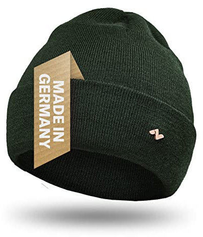 NYTTED® Merino Mütze Herren & Damen | 100% feinste Merinowolle | warm, weich & Strechy | Wollmütze Herren & Damen, Wintermütze Herren & Damen, Strickmütze für Herren & Damen, Merino Herren | Olivgrün