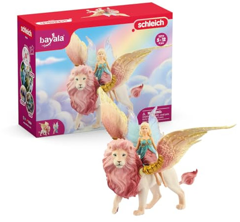 schleich 70714 BAYALA Elfe auf geflügeltem Löwen mit beweglichen Teilen, abnehmbare Elfen-Figur, Spielzeug für Kinder ab 5 Jahren