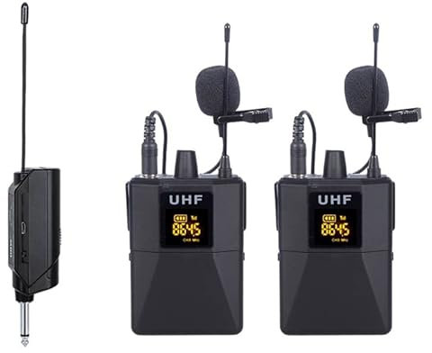 E-Lektron UHF doppel Lavalier Funkmikrofon Satz mit Ansteck-Empfänger (U-2B)
