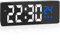 Jsdoin - Sveglia digitale, grande display a LED, con visualizzazione della temperatura, orologio da comodino USB/batteria con 3 sveglie modello Snooze, 12/24 ore, oscuramento automatico di notte,