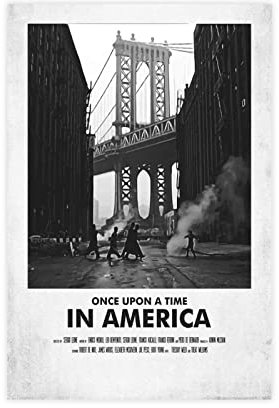 KOURT Poster cinematografico vintage Once Upon A Time In America, poster su tela, decorazione camera da letto, paesaggio, sport, ufficio, ufficio, regalo, senza cornice: 30 x 45 cm