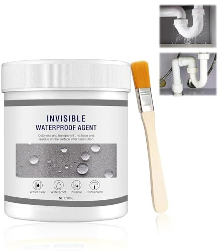 KUIRUNRX® Invisible Waterproof Sealant, 100ml Super Strong Bonding Spray Avec Brosse, Bathroom Tile Windows Sealant Agent Pour Toiture Et Mur Extérieur (1)