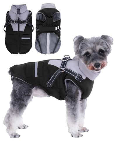 Manteau Chien Hiver Imperméable avec Harnais pour Petits, Moyens et Grands Chiens - Durable et Lavable en Machine