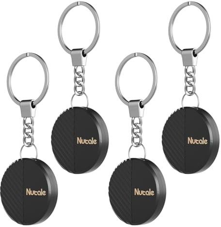 Nutale Trova Oggetti - 4PCS Key Finder Localizzatore di oggetti Bluetooth Tracker con portachiavi per Chiave, portafoglio Chiave casa o Chiave macchina - Vano Batteria Indipendente