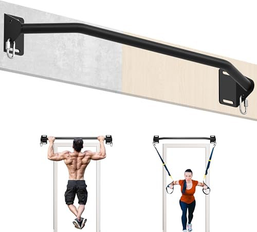 HWOOUSA Pull Up Bar Wall Mounted-Heavy Duty Joist Mounted Pull Up Bar-Premium Strength Training Pull-Up Bars-Fast and Easy Installation for Home and Garage Use,Supports up to 600 Lbs