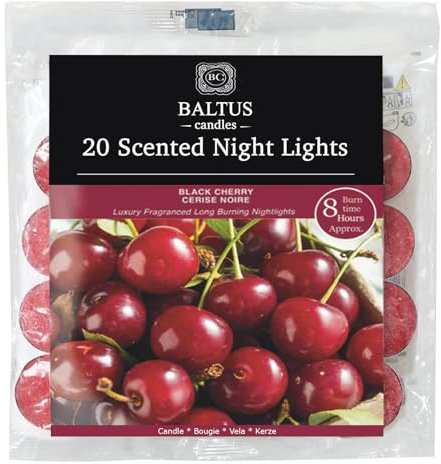 20pc Scented Tealights Night Candle Black Cherry 8hrs Burning Time by Baltus