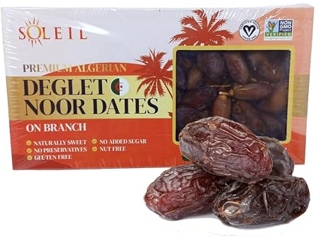 Organic Deglet Noor Dates - Dried Fruits, Naturally Sweet, Soft Texture, High in Fiber & Nutrients - Organic Dates - Perfect for Snacking & Recipes - 2lb (907g)