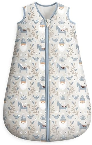 Looxii Baby Sleeping Bag 2.5 Tog 0-6 Months Winter Baby Sleep Sack 100% Cotton Soft Warm Wearable Blanket for Newborn Infant Toddler Blue Horse