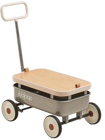 kidpop PULA Wild Chariot à Main 3 en 1 pour Enfant 2,5-8 Ans, Gris