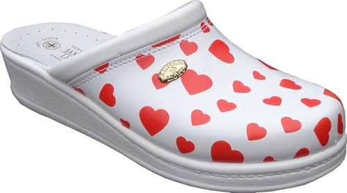 Sanital Light 1350 - Pantoufle en Cuir, Légère et Confortable, Semelle Rembourrée Anti-Choc, Empeigne Perforée Respirante, 100% Fabriqué en Italie, Il est Recommandé d’Acheter une Taille de Plus, 36