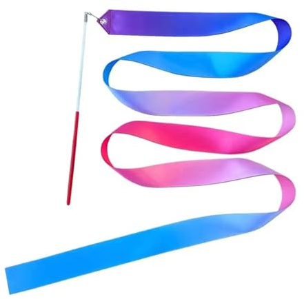 Wilgure Bande de gymnastique colorée de 2 mètres avec émerillon, baguette magique pour danse artistique, bandes de danse, gymnastique pour enfants, bandes de gymnastique rythmique