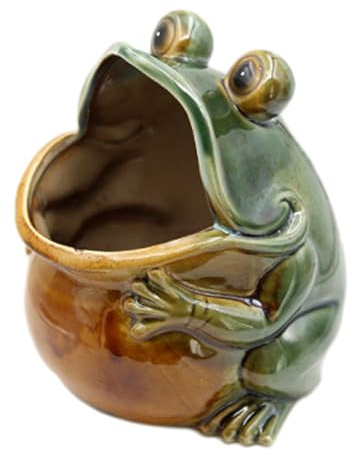 Zestivra Figura de Rana – Decoración de Rana al Aire Libre – cerámica Creativa Linda, decoración de Animales para el hogar, Escritorio, Sala de Estar, estatuas de de Coche, Figuras de jardín