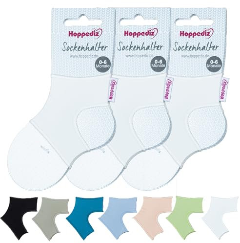 Hoppediz Juego de 3 Soportes para Calcetines Sockenhalter, Beige, Talla única (Pack de 3) Unisex bebé