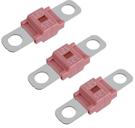 BOJACK Midi - Fusibili ad alta corrente Bolt-on Fusibile 125A Amp Rosa per Auto, Camion, Veicoli da Costruzione, Autobus, Roulotte (Confezione da 3 125A)
