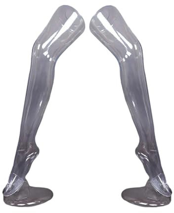2 Stück Strumpfbein für die Präsentation von Strümpfen und Socken, Strumpfständer, Dekobein Weiblich 74 cm Dekofuß mit Ständer, Schaufensterpuppe - Bein mit lebensechten Form, Sockenbein transparent