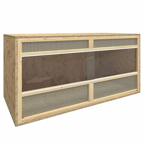 AUVYI Terrarium 100 x 47 x 47 cm - Terrarium en bois - Pour hamster, tortue, serpent, terrarium et accessoires pour reptiles et amphibiens - Matériau du bois, verre, acier