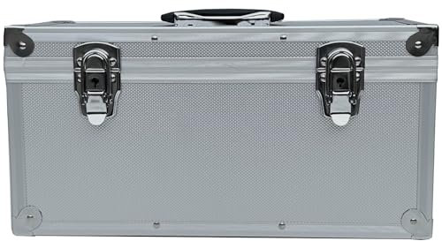 Alubox Alukoffer Silber Koffer Werkzeugkoffer Aufbewahrung leer 20x20x40 cm Deckel abnehmbar