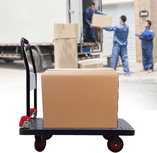 KEESUNG Vikbar transportvagn 400 kg, plattformsvagn, vagn med halkskydd, paketvagn, handvagn, magasinbil, glidvagn, transporthjälp