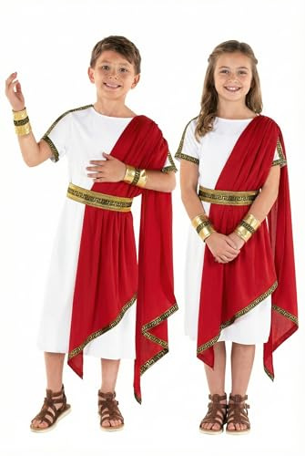 Morph Roman Toga röd barndräkt medium