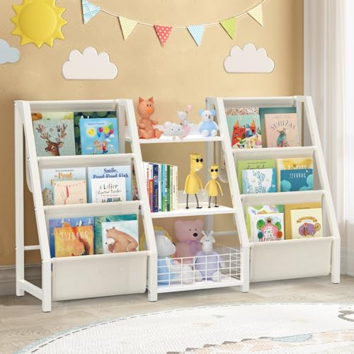 BORISI Libreria Bambini Montessori Porta Libri e Giochi Bianca
