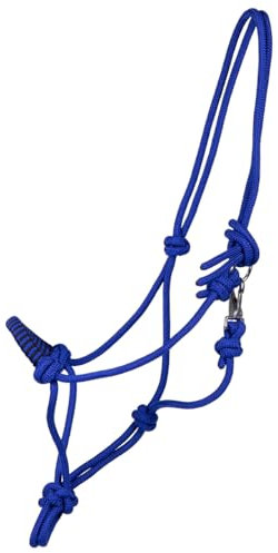 ARBO-INOX Knotenhalfter mit Clip Kobaltblau gebissloses Reiten maschinenwaschbar (Shetty)