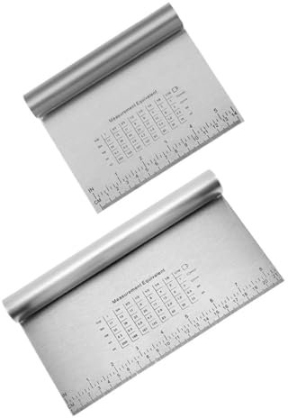 Amosfun 2pièces Racleurs à Pâte Acier Inoxydable Coupeur De Pâte Spatule à Gâteau Et Outils De Pâtisserie Avec Échelle De Mesure