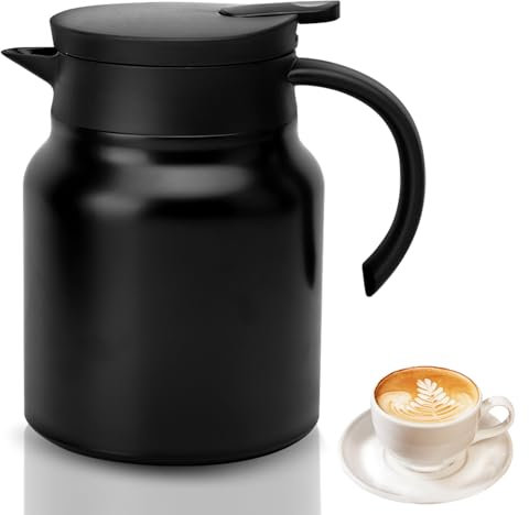 APOMOONS Garrafa Termica Cafe, 1L Termo con Colador de Té, Termo Agua Caliente de Vacío, Termo Grande de Acero Inoxidable, Doble Capa Termo de Agua Caliente, Termos para Café, Té, Leche