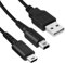 Yuio 2-in-1 Charger Cable for Nintendo DS Lite, 1.2m Game USB Console Charging Cables Replacement for DS Lite/New 3DS XL/3DS/2DS/Dsi, Wire Cord Cable, Simultaneous Play & Charge USB Charging Lead
