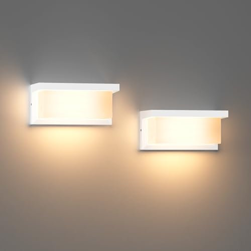 Klighten Applique da Parete E27 IP65 60W Lampada Bianca per Interni ed Esterni (Senza Lampadina) - 2 Pezzi