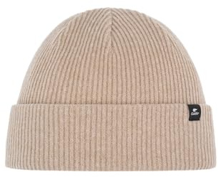 Eisbär Mütze Damen Salma 2.0 Beige - Merino Strickmütze für Frauen - Wintermütze bequem weich mit Umschlag - warm Merinowolle Haube kuschelig aus Österreich