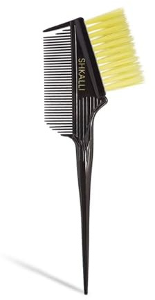 Pinceau de teinture pour cheveux - Outil de teinture pour cheveux - Applicateur de coloration pour femme - Utilisation en salon de coiffure à domicile (L, noir et jaune)