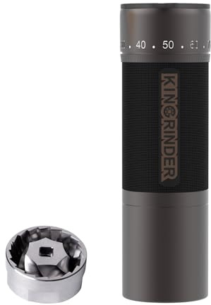 【Iron Gray】KINGrinder K7 Manual Coffee Grinder Bent Handle Stainless Burr