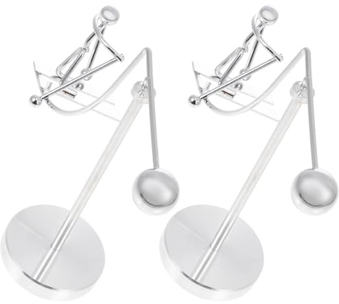 CHICAMPERA 2 St Balansleksak för Skrivbord med Skidfigur Rörelse Fysikskulptur Konstnärlig Balansdekoration för Stresslindring och Fokusförbättring i Hem och