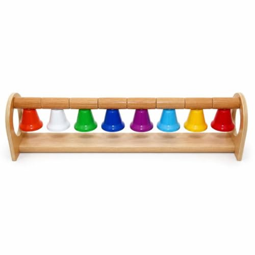FytStycale Cloches Musicales en Bois Coloré Ensemble d’Instruments à Percussion en Bois Pédagogique Jouet pour Maternelle